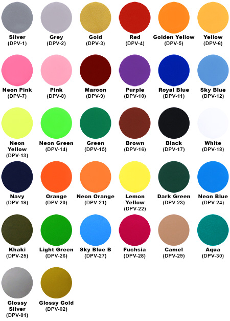 PVC Flex Colour Chart